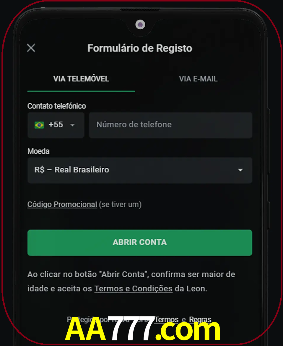 Abra o aplicativo e inicie o processo de registro.