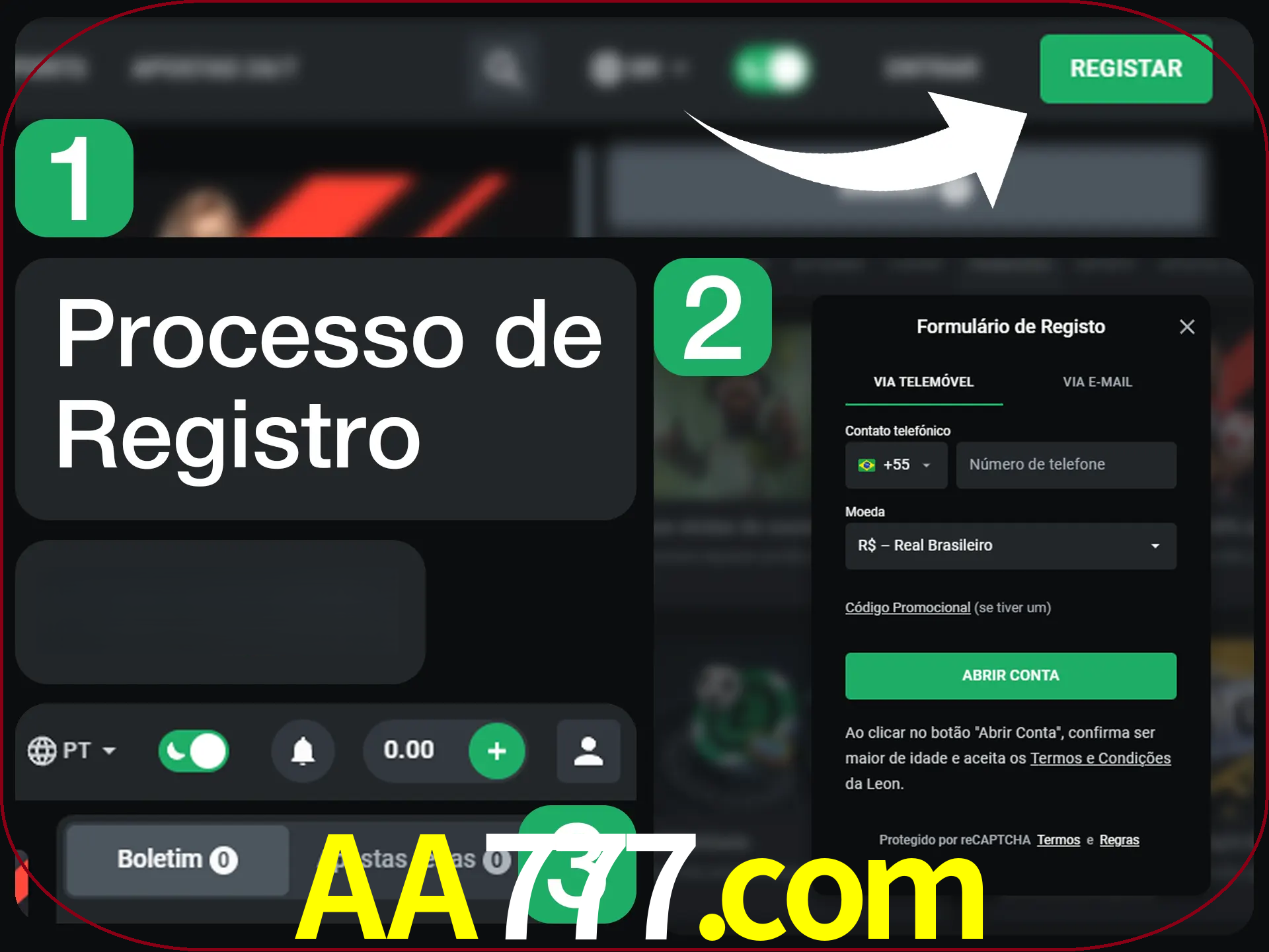 O processo de registro na LeonBet é simples.